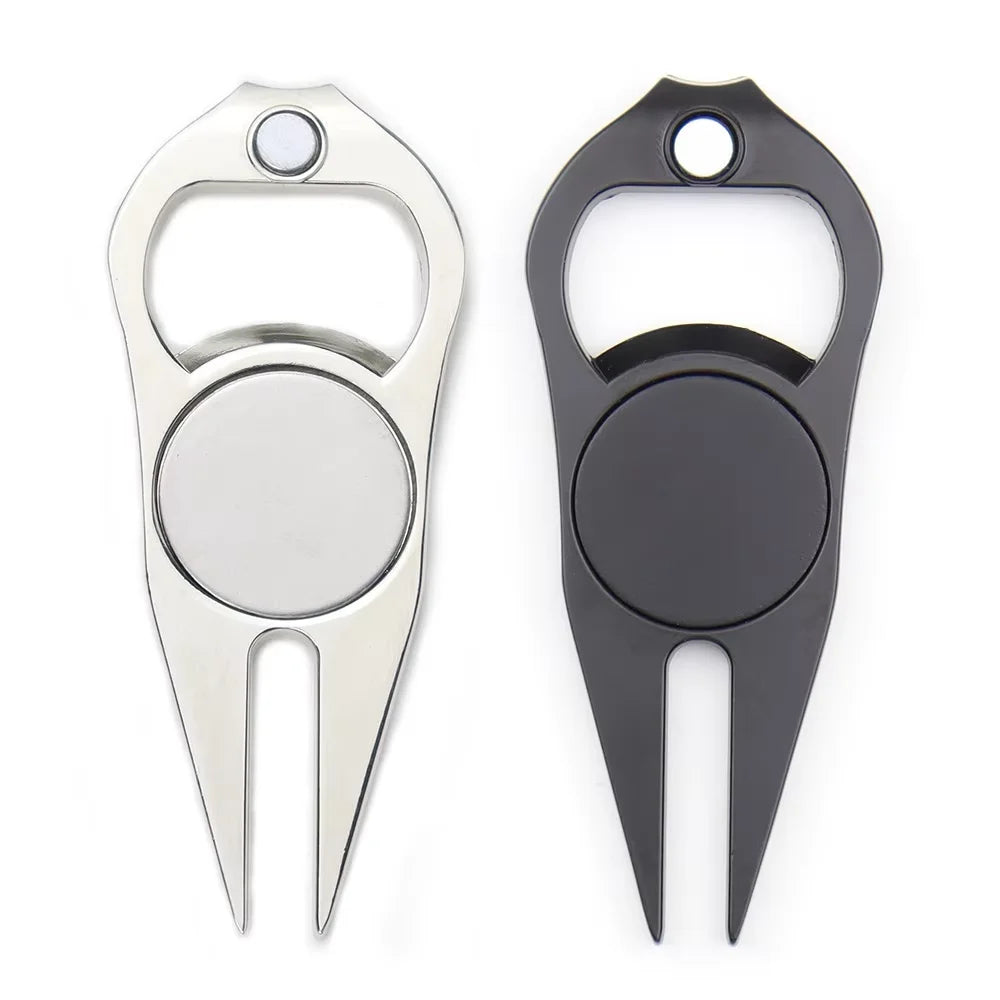 Custom Logo 2 in 1 Metal Golf Marker Divot Tool With Bottle Opener