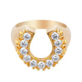 Hot Selling Fashion Horseshoe Element Zircon Ring 18k Gold Plated Hand Jewelry U Shaped Zirconia Ring for Women