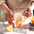 Wholesale Square Glass Cup With Handle Household Straw Water Cup High Temperature Resistant Flat Bottom Cup Christmas Gift