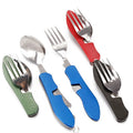 4 in 1 Detachable Multi Cutlery Set Dinnerware Set Stainless Steel Foldable Knife Fork Spoon Bottle Opener for Travel Utensil