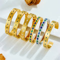 BOXUAN Bracelet Female Bracelet INS Style  Blue and Green Diamond Enamel Bracelet for Unisex