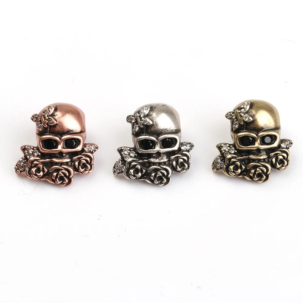 Personalized Custom Design Metal Zinc Alloy Vintage Styles Skull-Shaped Spacer Beads Charm Accessory