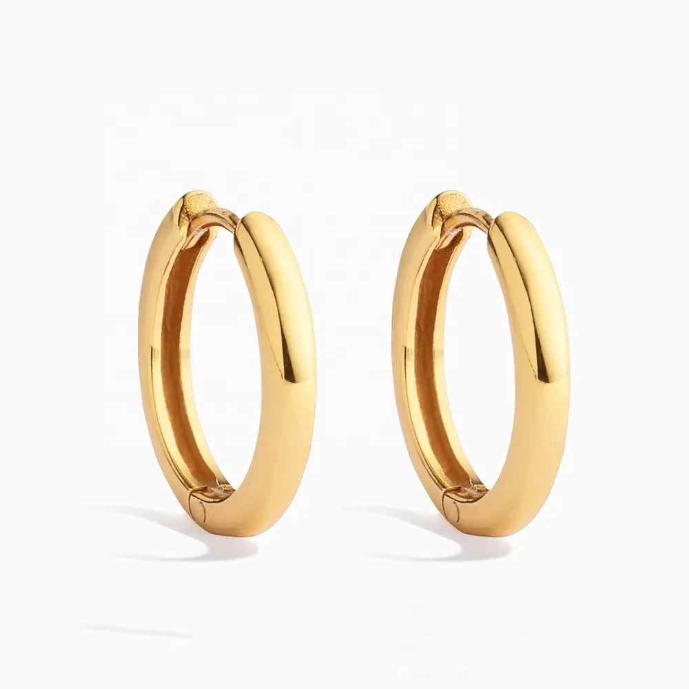 LOZRUNVE Custom 925 Sterling Silver Simple Various Size Ear Ring Huggie Hoop Earring
