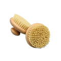 Natural Bathroom Scrubber Vegan Sisal Bristle and Round Bamboo Beech Wooden Dry Bath Brush