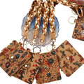 Vintage  Eco-Friendly Cork Card Holder Woven Wrist Strap Unisex Keychain Short Animal Prints