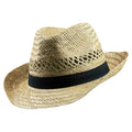 Zhejiang Factory's Personalized Handwoven Straw Jazz Hat Custom Logo for Travel Fishing Casual Use-Holiday Beach Style