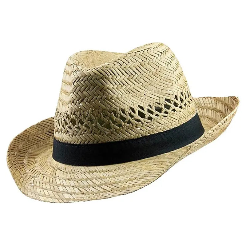 Zhejiang Factory's Personalized Handwoven Straw Jazz Hat Custom Logo for Travel Fishing Casual Use-Holiday Beach Style