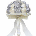Romantic love Flower Bouquet Rose Artificial Bride and Bridesmaid Wedding Flowers BouquetPE Foam Roselace Flower Holder