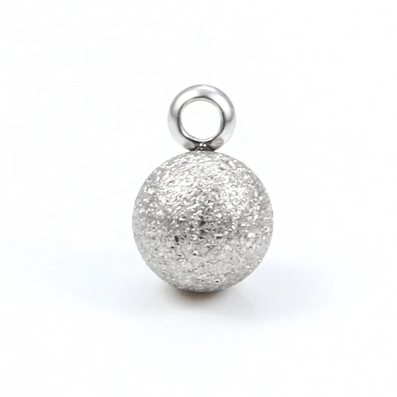 Manufacturer Silver Color Round Acrylic Spacer Beads Frosted Ball End Seed Beads for Bracelet Jewelry Making