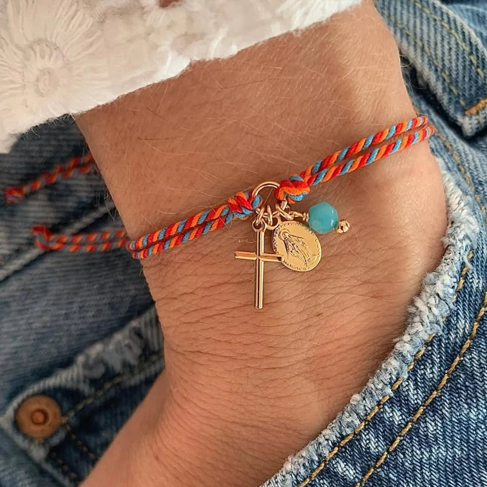 Go2boho Minimalist Nature Stone Rope Gold Plated Trendy Delicate Beaded Bracelets for Couples Fashionable Jewelry Gift