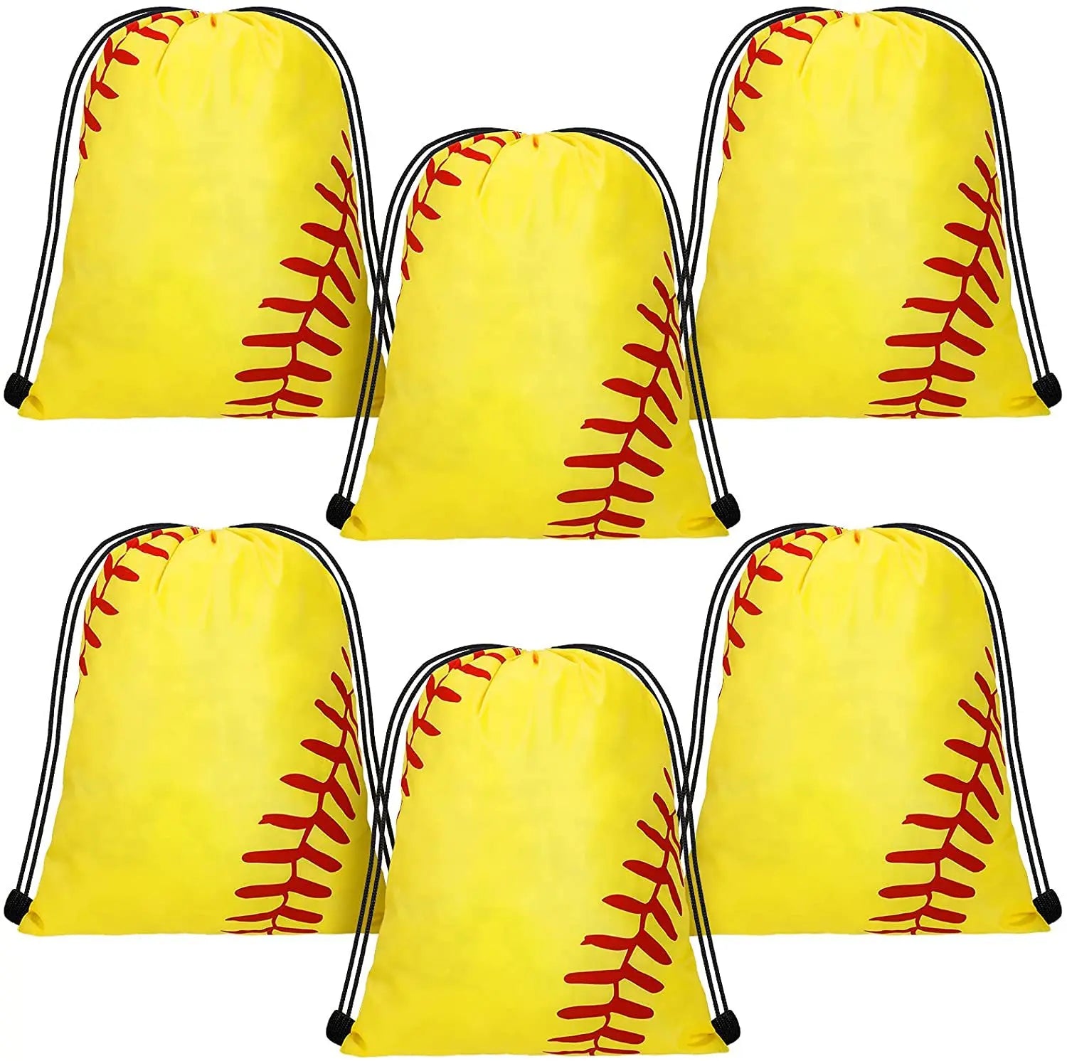 New Baseball Softball Printed Drawstring Backpack Men's and Women's Sports Fitness Drawstring Backpack