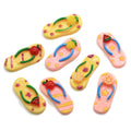 Cute Cartoon Resin Fruit Flip Flops Colorful Beach Shoes Cabochon Flatback DIY Jewelry Accessories Fit Phone Decoration