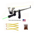 Outdoor Hunting and Shooting Sling Shot Stainless Steel Green Laser Sling Shot with Slingshot Rubber Band