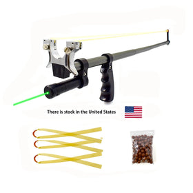 Outdoor Hunting and Shooting Sling Shot Stainless Steel Green Laser Sling Shot with Slingshot Rubber Band