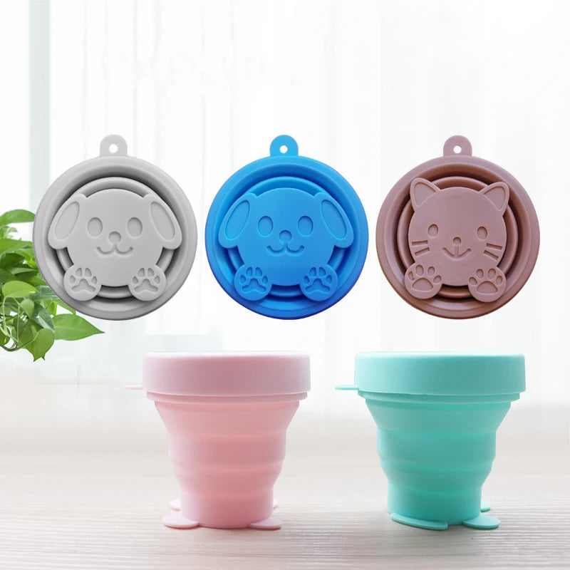 170ml Wholesale Portable Sport Travel Reusable Bpa Free Collapsible Water Bottle Silicon Foldable Coffee Mug Folding Cup