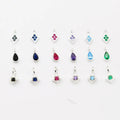 4mm 5mm Dainty S925 Sterling Silver Colorful Zircon Rhombus Square Teardrop Pendant Charm for Jewelry Making Finding