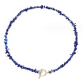 Popular Simple Irregular Chips Choker Necklace Lapis Lazuli Gravel Quartz Gemstone Beaded Necklaces for Ladies