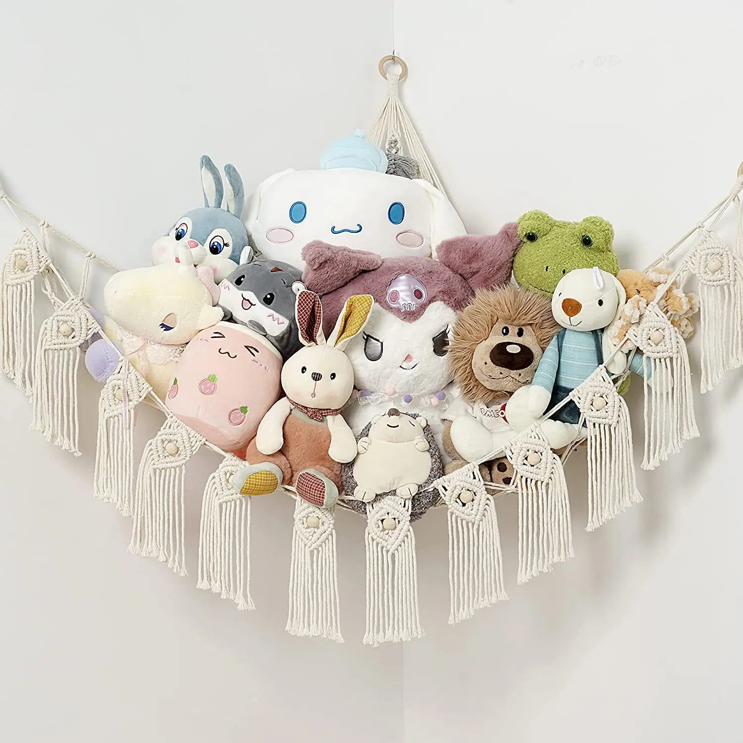 DaiRui Hot Selling Custom Boho Corner Stuffed Animal Hammock Net Macrame Toy Hammock for Stuffed Animals