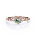 Hot Dendritic Engagement Natural Green Moss Agate S925 Silver Women Ring Best for Sale