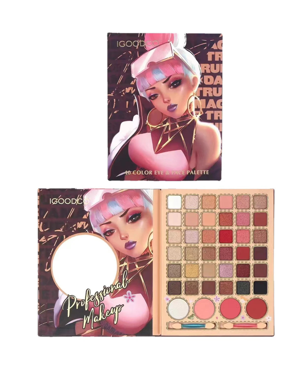 40Color IGOODCO Eye Shadow Pressed Glitter Eyeshadow Factory Direct Waterproof Includes Cosmetic Mirror 2022 Lady Gift Set
