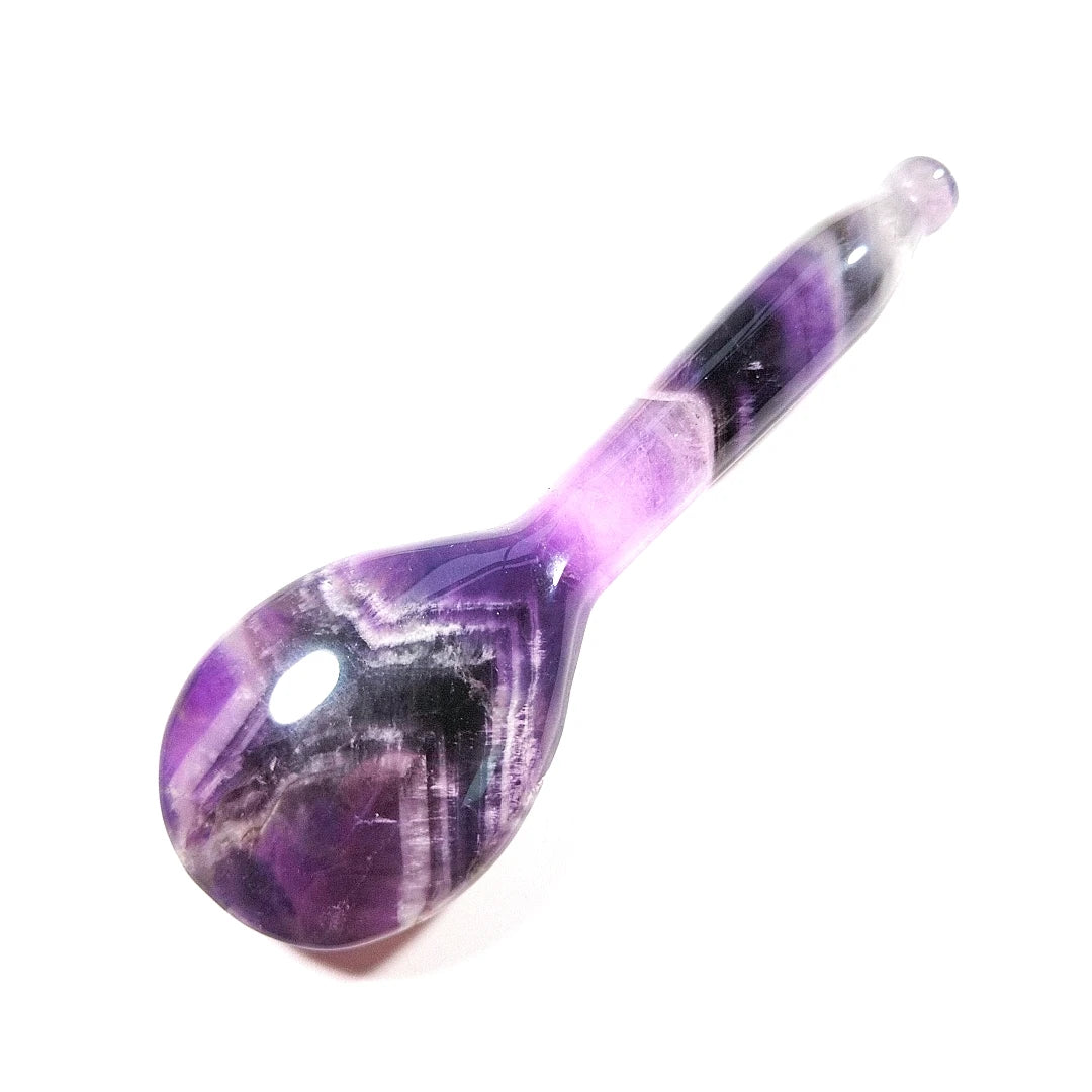 DIY Wholesale Natural Tumbled Amethyst Welded Gua Sha Spoon Gua Sha Jade Comb