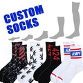 Autumn Customized Embroidered Print Knitting Socks Unisex Cotton Crew High for Running Sports with Custom Logo