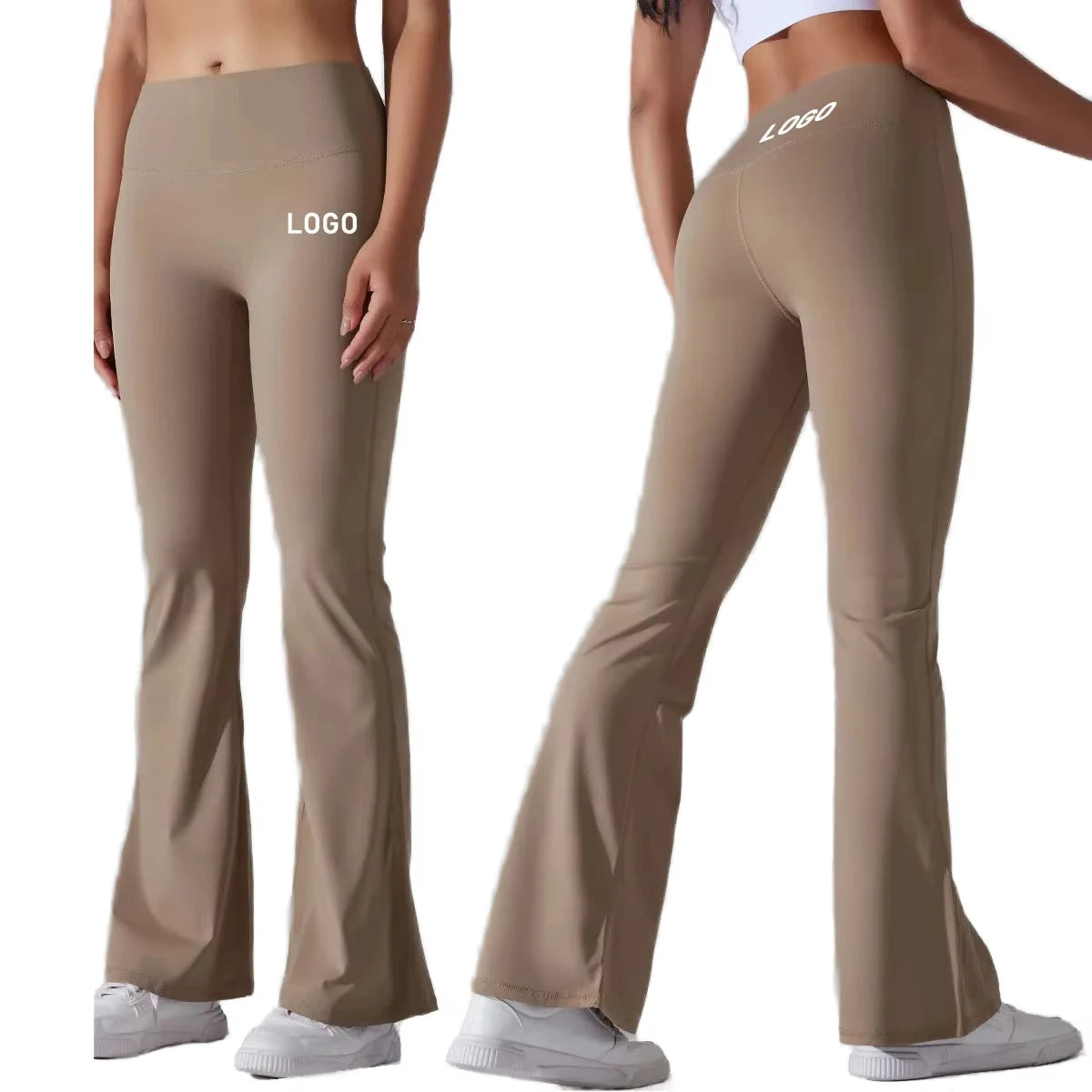 PASUXI OEM High-Waist Flare Sports Pants for Women Solid Color Yoga Leggings with Butt Lifting Feature