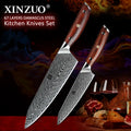 2 PCS Professional Carbon Steel Chef Knives Razor Sharp Damascus Kitchen Knife Set MegaBDM