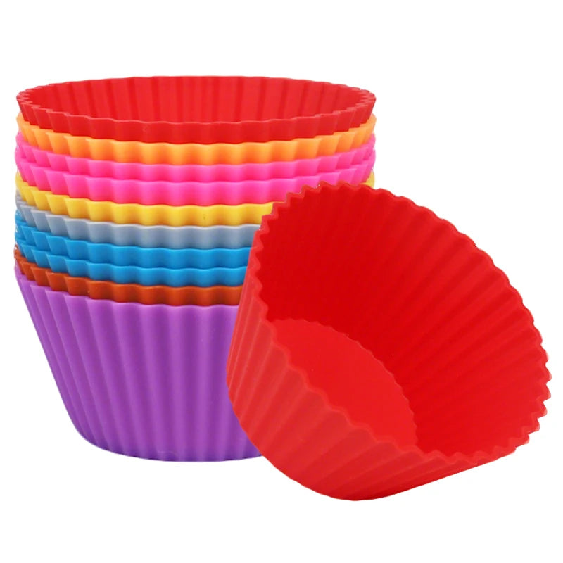 Silicone DIY Liners for Cupcake Muffin Egg Tart Pudding Soap Cake Baking Mold Baking Cups-Cake Tools