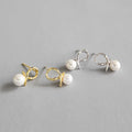 Dainty Cute Design S925 Sterling Silver Knot Shell Pearl Charm 925 Stud Earrings for Women EA321