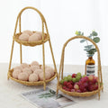 Huangtu Hand-woven Storage Basket Restaurant & Home Snack Baskets Double-layer Three Layers Fruit Basket Plastic PP Rattan Tray