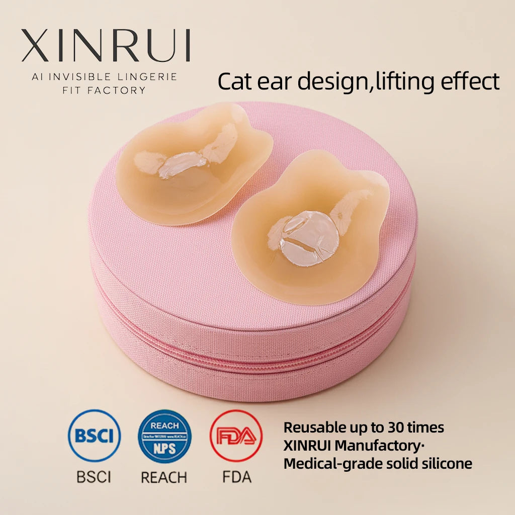 XINRUI Silicone Nipple Cover Reusable Invisible Self Adhesive Breast Pads for Women Waterproof OEM Wholesale