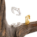 DEYIN 925 Sterling Silver Zircon Jewelry Minimalist 18k Gold Silver 925 Ring Irregular Branches Ring Drop Shipping Daily Jewelry