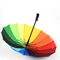 Windproof 60MPH 16 Ribs for Super Strength Extra Strong Straight Auto Umbrella Rainbow Umbrella with Logo for Business Gift