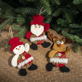 Xmas Party Decor Supplies Plush Felt Christmas Ornaments Santa Snowman Reindeer Christmas Tree Decoration Pendants