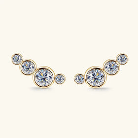 Fashion Design Pea S925 Silver Earring Jewelry VVS D Moissanite Diamond Stud Earrings for Women
