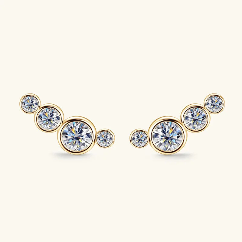Fashion Design Pea S925 Silver Earring Jewelry VVS D Moissanite Diamond Stud Earrings for Women