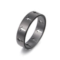 Women Men Hollow Cross Ring Fashion Stainless Steel Rose Gold Color Engagement Couple Rings Jewelry Anniversary Gifts