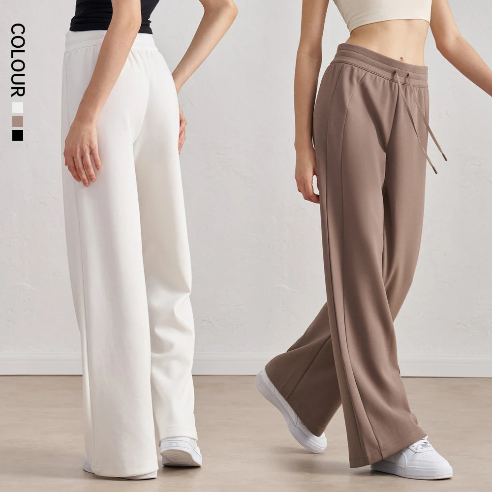 SHINBENE 30" Comfy Air Layer High Waist Flare Yoga Pants Leisure Waist Drawstring Joggers With Pockets