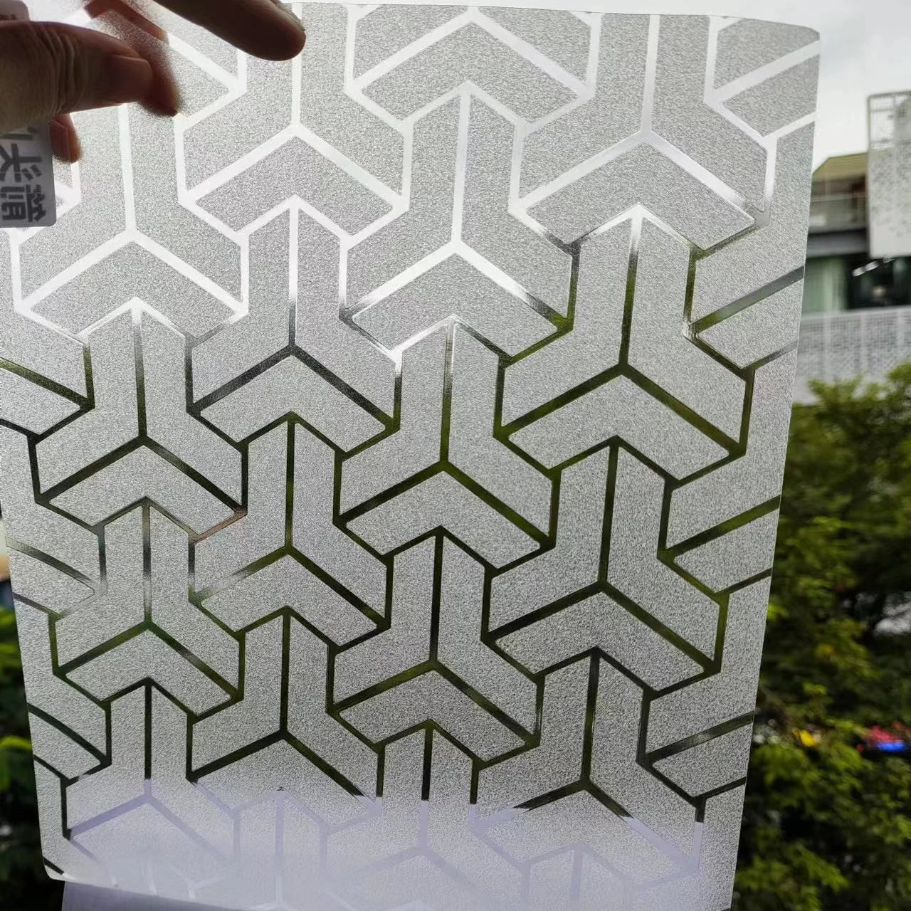 Arrow Pattern Sparkling Cold Lamination Film  Roll PVC Film for Glass Decoration and Protection