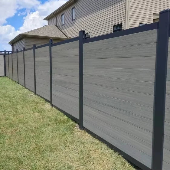 3D WPC Composite Fencing Trellis Outdoor Garden Plastic Wood Security Fence Aluminum Frame Eco-Friendly Australia 15-Year