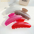 Wholesale New Minimalist Hair Accessories Glitter Powder Acrylic 10cm Large Hair Clips Fashion Women Hair Claws