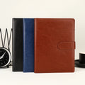 A5 Size File Folder PU Leather Cover A5 Portfolio Binder with Magnetic Buckle Clip File