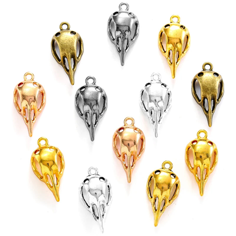 6 Color Bird Head Charms Alloy for Earring Necklace Pendants DIY Handmade Jewelry Accessories Making 31*15mm D565