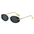 UV400 Classic Retro Oval Sunglasses with Custom Logo Unisex Metal Frame Available in Black Brown Gray  Sun Glasses