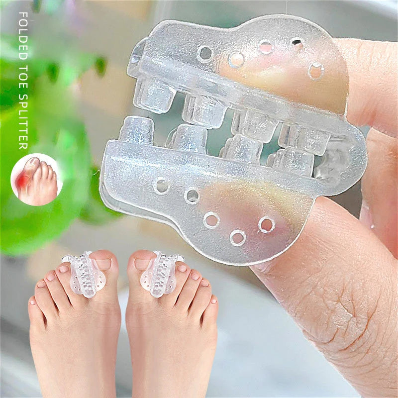 Free Cutting Folding Silicone Gel Big Toe Straightener Splint Separator Hallux Valgus Big Toe Overlap Correction Device