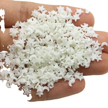 Light Glow Polymer Clay Pieces 5mm Size Decor Pieces Moon and Star Clay Sprinkles for Nail Art Slime Material Decoration