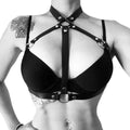 Punk PU Belted Waist Belt Chest Band Collar Integrated Personality Trend Body Strap Sling Belt