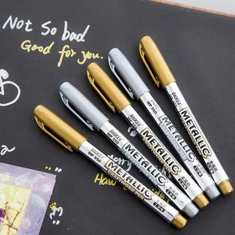 Metallic Markers Gold Pens Silver Markers Signing Pens Office Using Markers Pens Sets