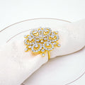High End Rhinestone Napkin Holder Flower Napkin Ring for Wedding Table Decoration